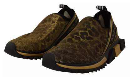 Zapatillas deportivas Dolce &amp; Gabbana Sorrento con estampado de leopardo y purpurina dorada