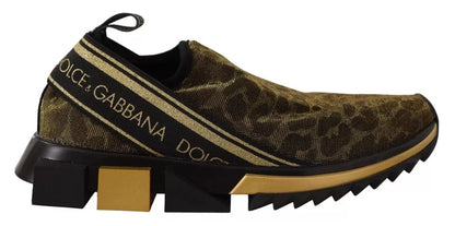 Zapatillas deportivas Dolce &amp; Gabbana Sorrento con estampado de leopardo y purpurina dorada