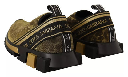 Zapatillas deportivas Dolce &amp; Gabbana Sorrento con estampado de leopardo y purpurina dorada