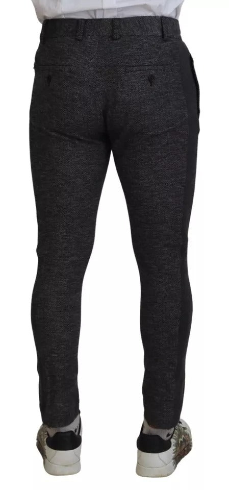 Dolce &amp; Gabbana Gray Chevron Viscose Skinny Pants