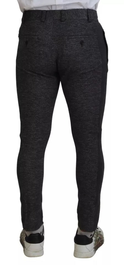 Dolce &amp; Gabbana Gray Chevron Viscose Skinny Pants