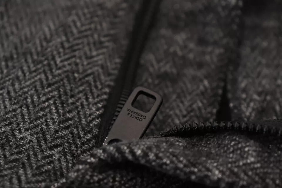 Dolce &amp; Gabbana Gray Chevron Viscose Skinny Pants
