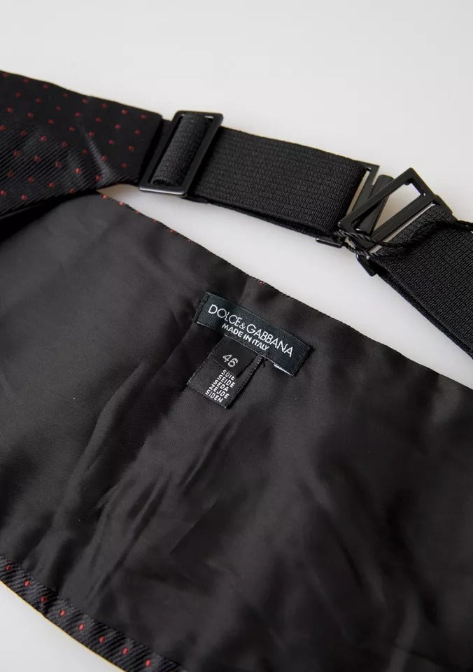 Cinturón de esmoquin con lunares de seda negra de Dolce &amp; Gabbana