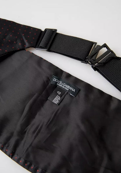 Cinturón de esmoquin con lunares de seda negra de Dolce &amp; Gabbana