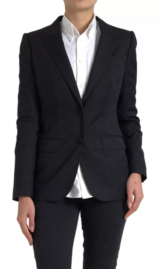 Dolce &amp; Gabbana Black Long Sleeve Coat Blazer Jacket