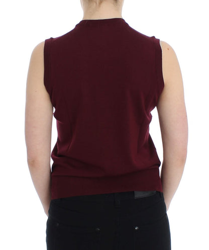 Dolce &amp; Gabbana Elegant Red Wool Sleeveless Pullover Vest