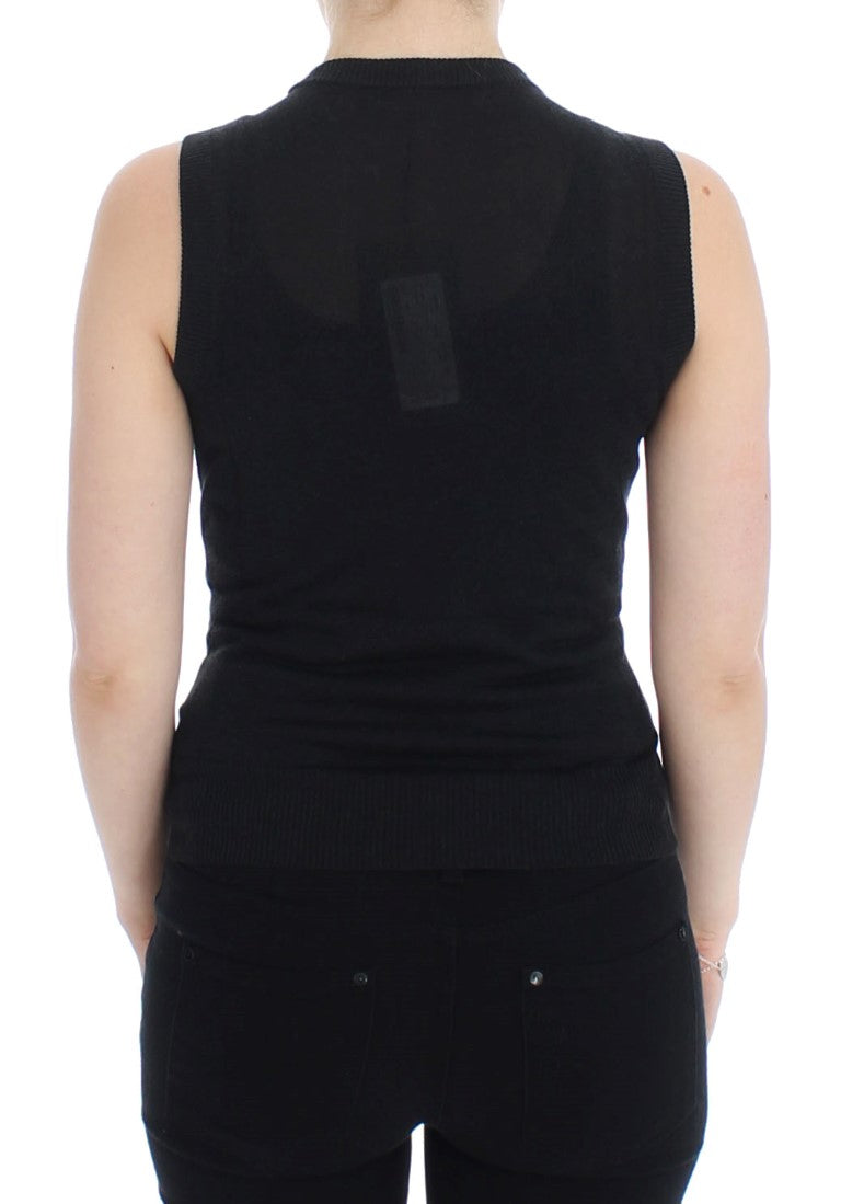 Dolce &amp; Gabbana Elegant Black Sleeveless Pullover Vest