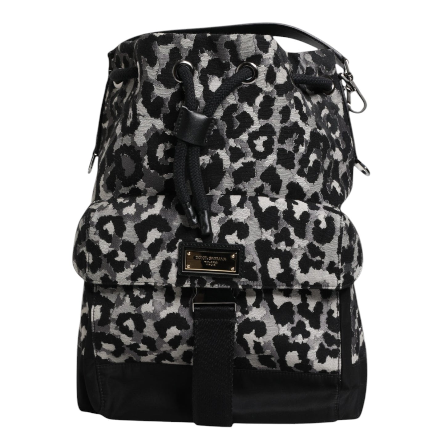 Bolso bandolera tipo hobo con estampado de leopardo en jacquard multicolor de Dolce &amp; Gabbana