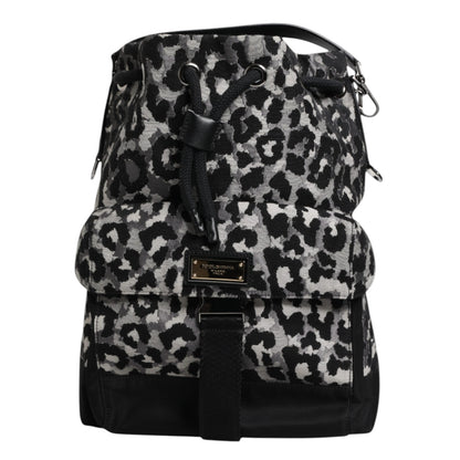 Bolso bandolera tipo hobo con estampado de leopardo en jacquard multicolor de Dolce &amp; Gabbana