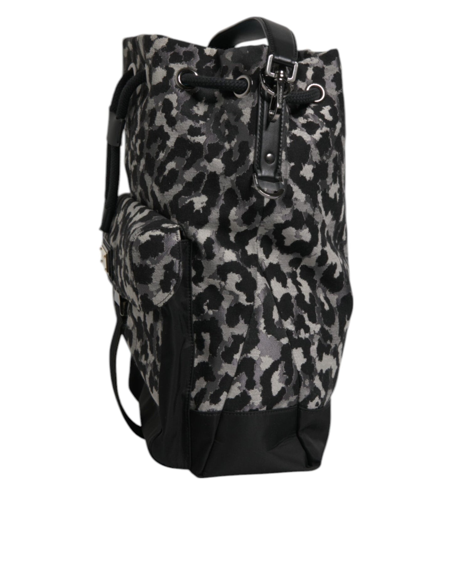 Bolso bandolera tipo hobo con estampado de leopardo en jacquard multicolor de Dolce &amp; Gabbana