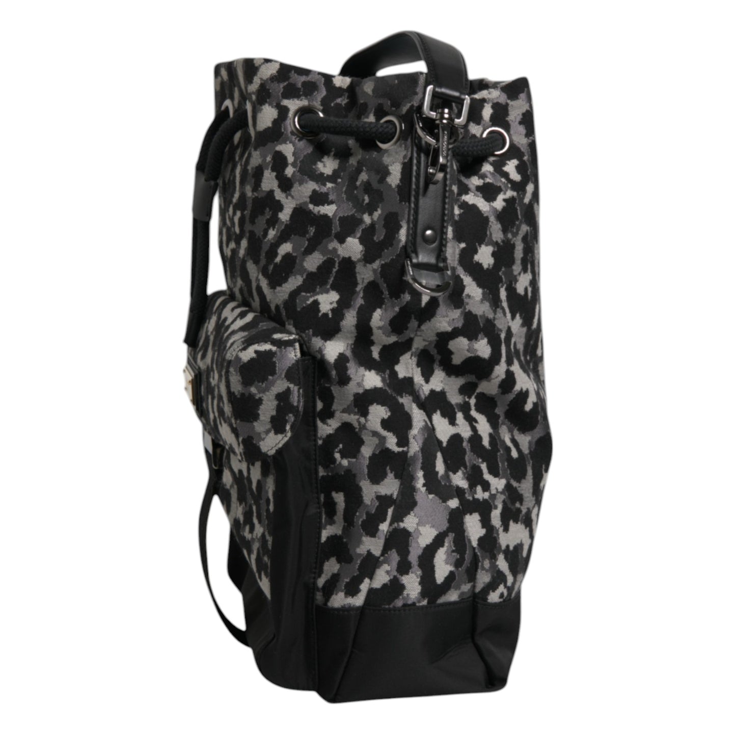Bolso bandolera tipo hobo con estampado de leopardo en jacquard multicolor de Dolce &amp; Gabbana