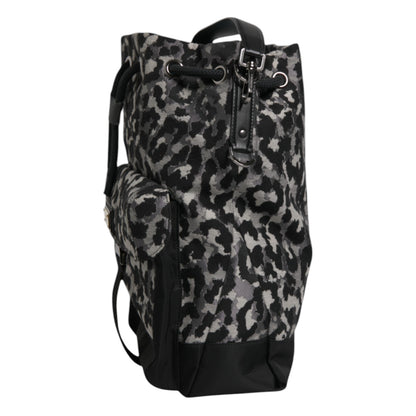 Bolso bandolera tipo hobo con estampado de leopardo en jacquard multicolor de Dolce &amp; Gabbana