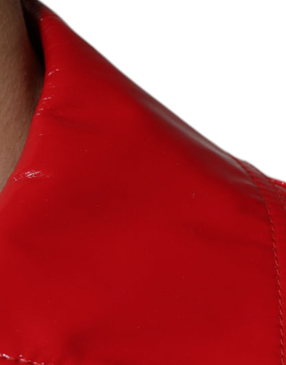 Chaqueta de poliéster roja con cuello abotonado de Dolce &amp; Gabbana