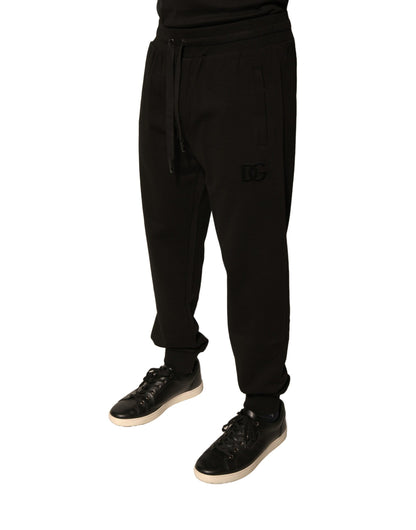 Dolce &amp; Gabbana Black Cotton Jogger Men Sweatpants Pants