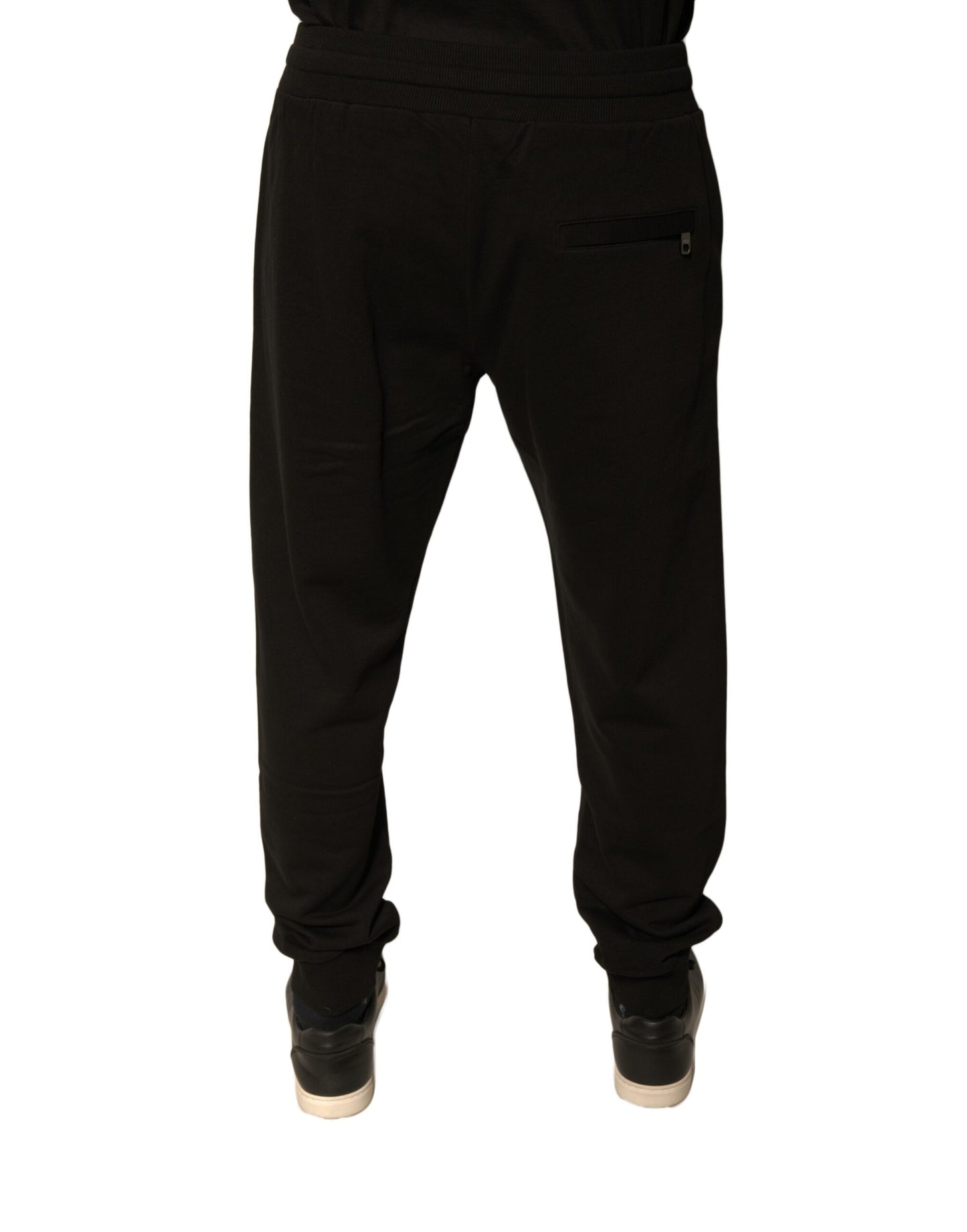 Dolce &amp; Gabbana Black Cotton Jogger Men Sweatpants Pants