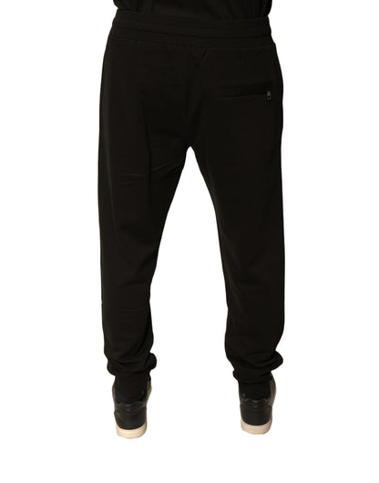 Dolce &amp; Gabbana Black Cotton Jogger Men Sweatpants Pants