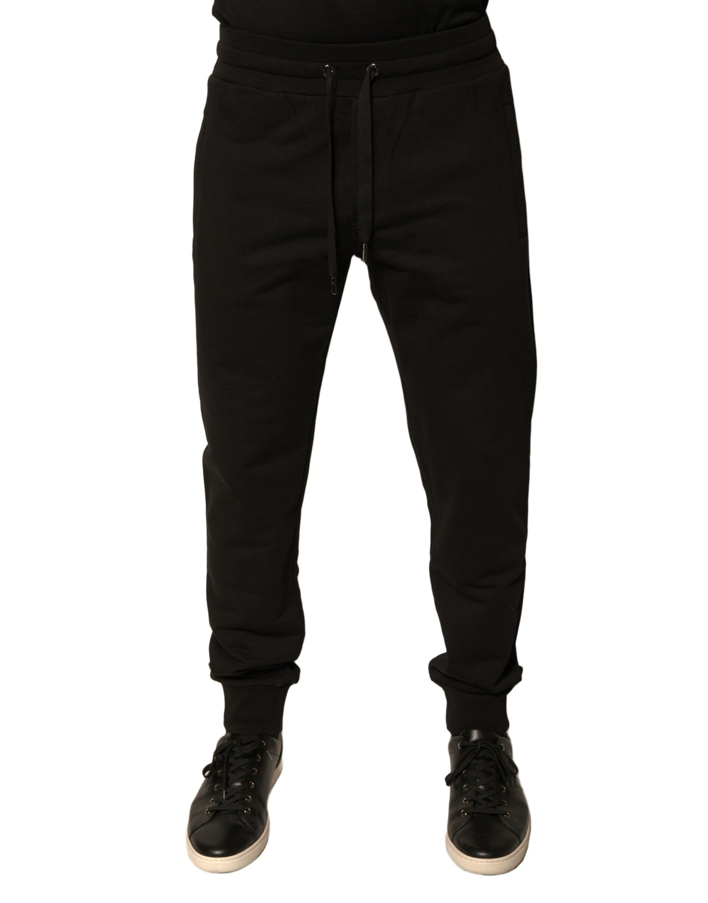 Dolce &amp; Gabbana Black Cotton Jogger Men Sweatpants Pants