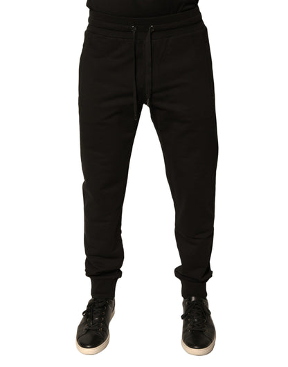 Dolce &amp; Gabbana Black Cotton Jogger Men Sweatpants Pants