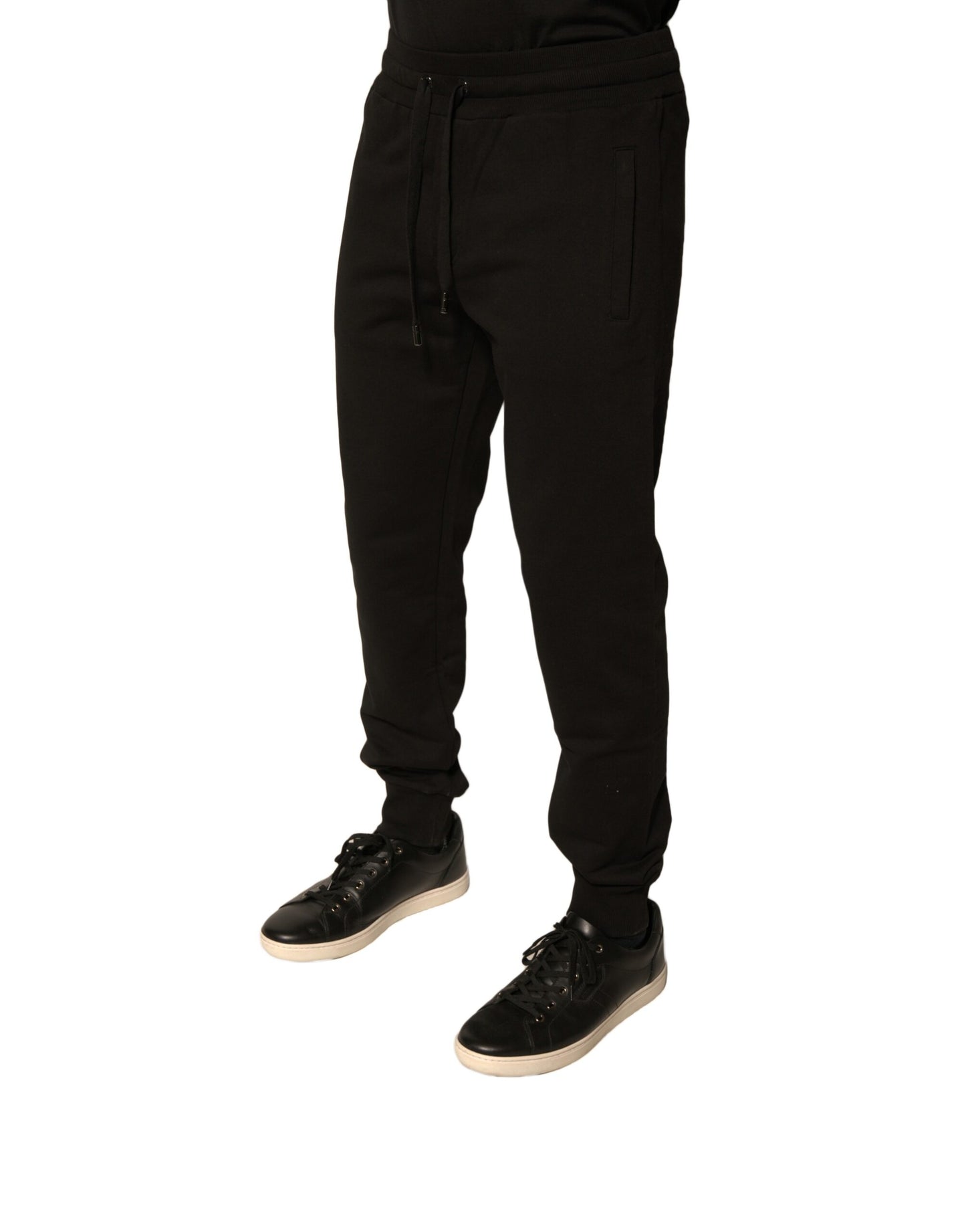 Dolce &amp; Gabbana Black Cotton Jogger Men Sweatpants Pants