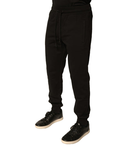 Dolce &amp; Gabbana Black Cotton Jogger Men Sweatpants Pants