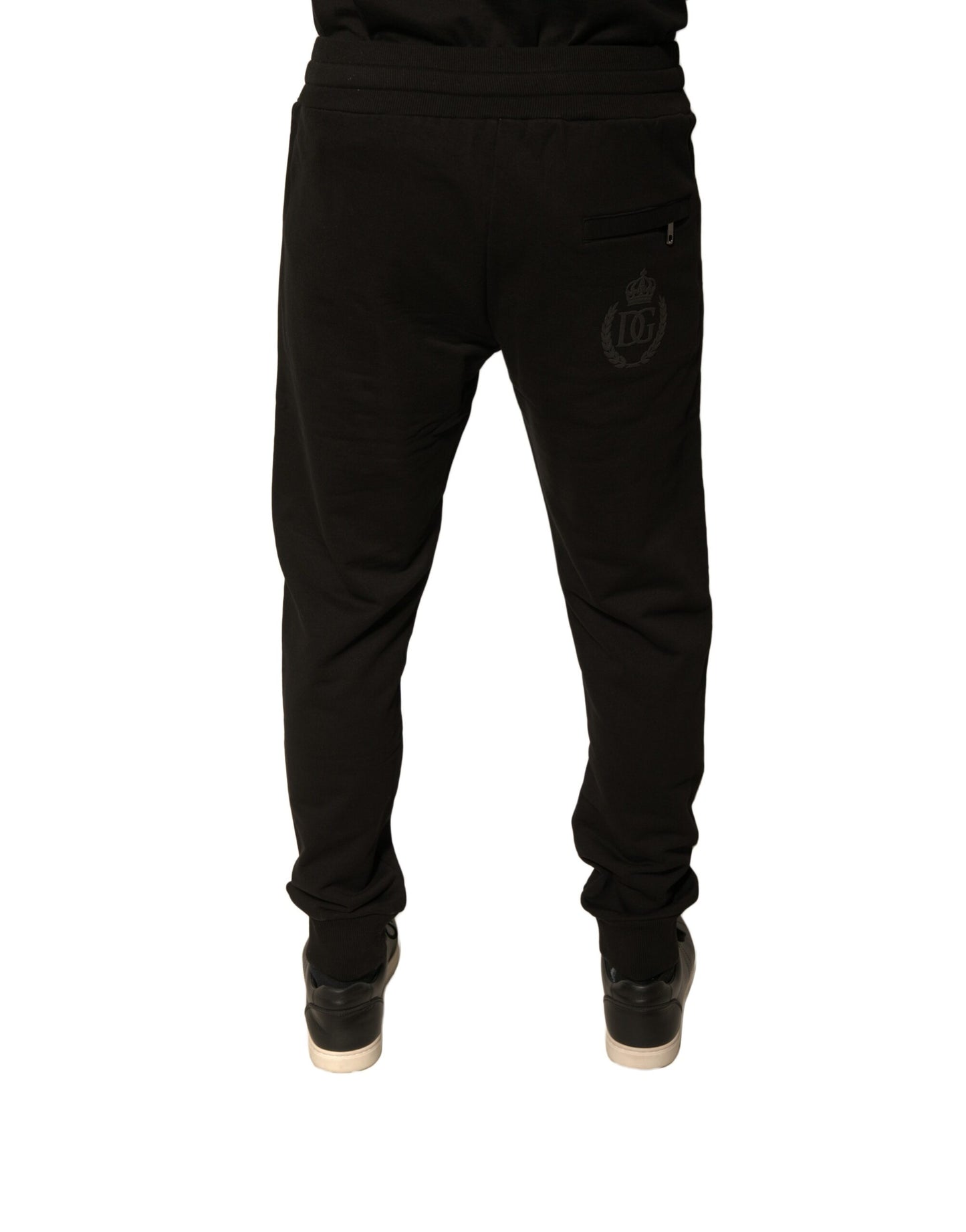 Dolce &amp; Gabbana Black Cotton Jogger Men Sweatpants Pants