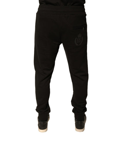 Dolce &amp; Gabbana Black Cotton Jogger Men Sweatpants Pants