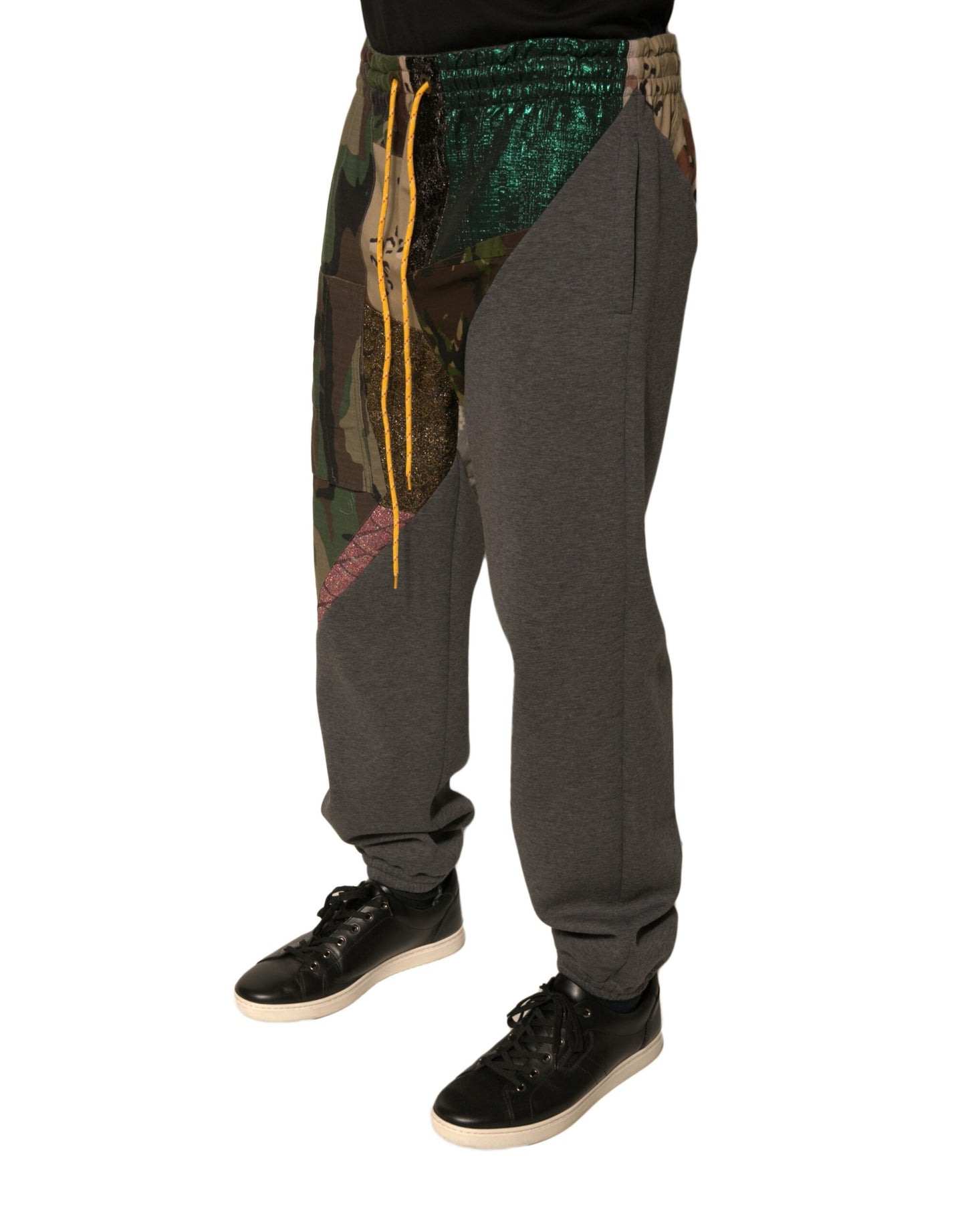 Dolce &amp; Gabbana Multicolor Patchwork Cotton Jogger Sweatpants Pants