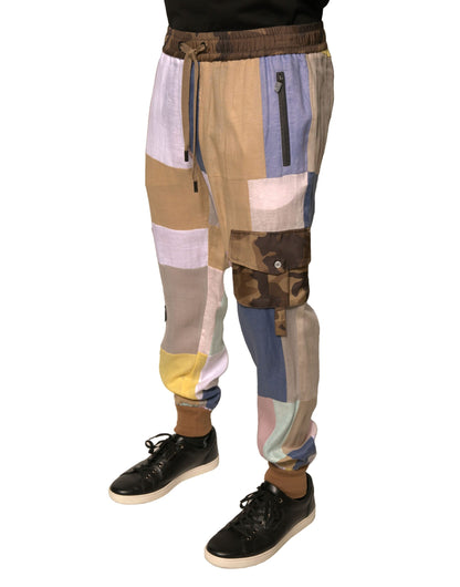 Dolce &amp; Gabbana Multicolor Patchwork Jogger Sweatpants Pants