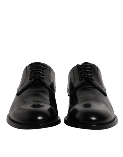 Zapatos Derby de vestir formales con cordones de piel de becerro negra de Dolce &amp; Gabbana