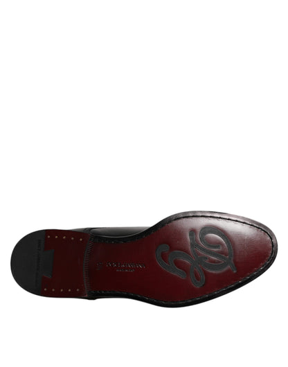 Zapatos Derby de vestir formales con cordones de piel de becerro negra de Dolce &amp; Gabbana