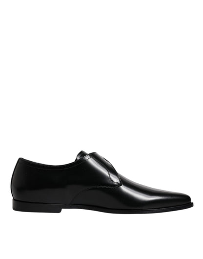 Zapatos Derby formales con hebilla de cuero negro de Dolce &amp; Gabbana