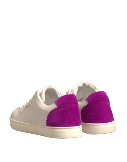 Zapatillas bajas de piel de ante blanca de Dolce &amp; Gabbana