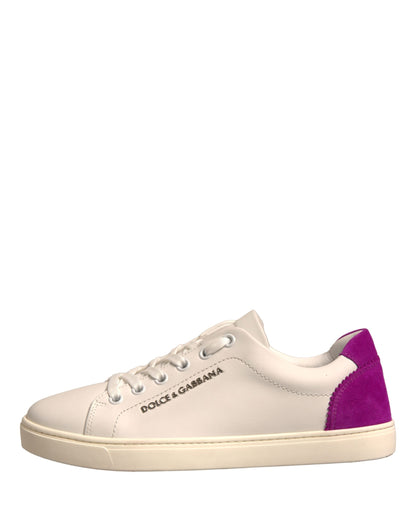 Zapatillas bajas de piel de ante blanca de Dolce &amp; Gabbana