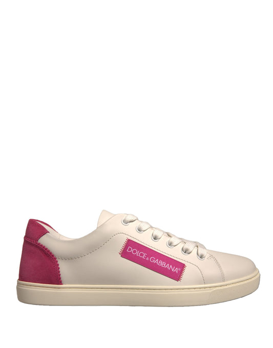 Zapatillas bajas de piel de ante blanca de Dolce &amp; Gabbana