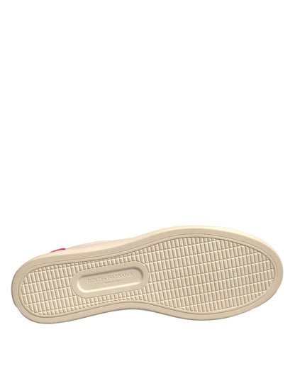 Zapatillas bajas de piel de ante blanca de Dolce &amp; Gabbana