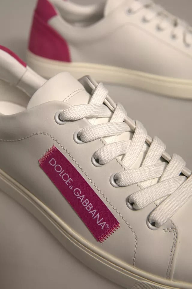 Zapatillas bajas de piel de ante blanca de Dolce &amp; Gabbana