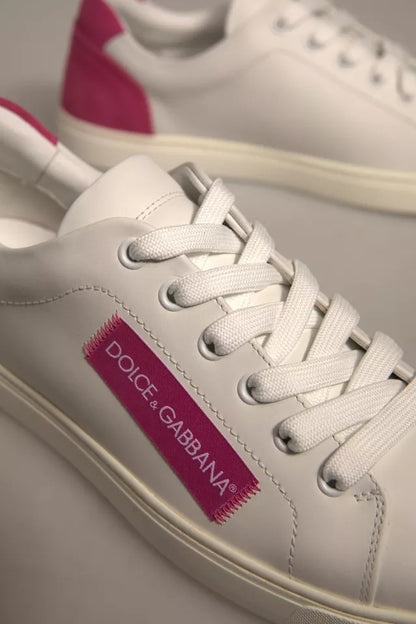Zapatillas bajas de piel de ante blanca de Dolce &amp; Gabbana