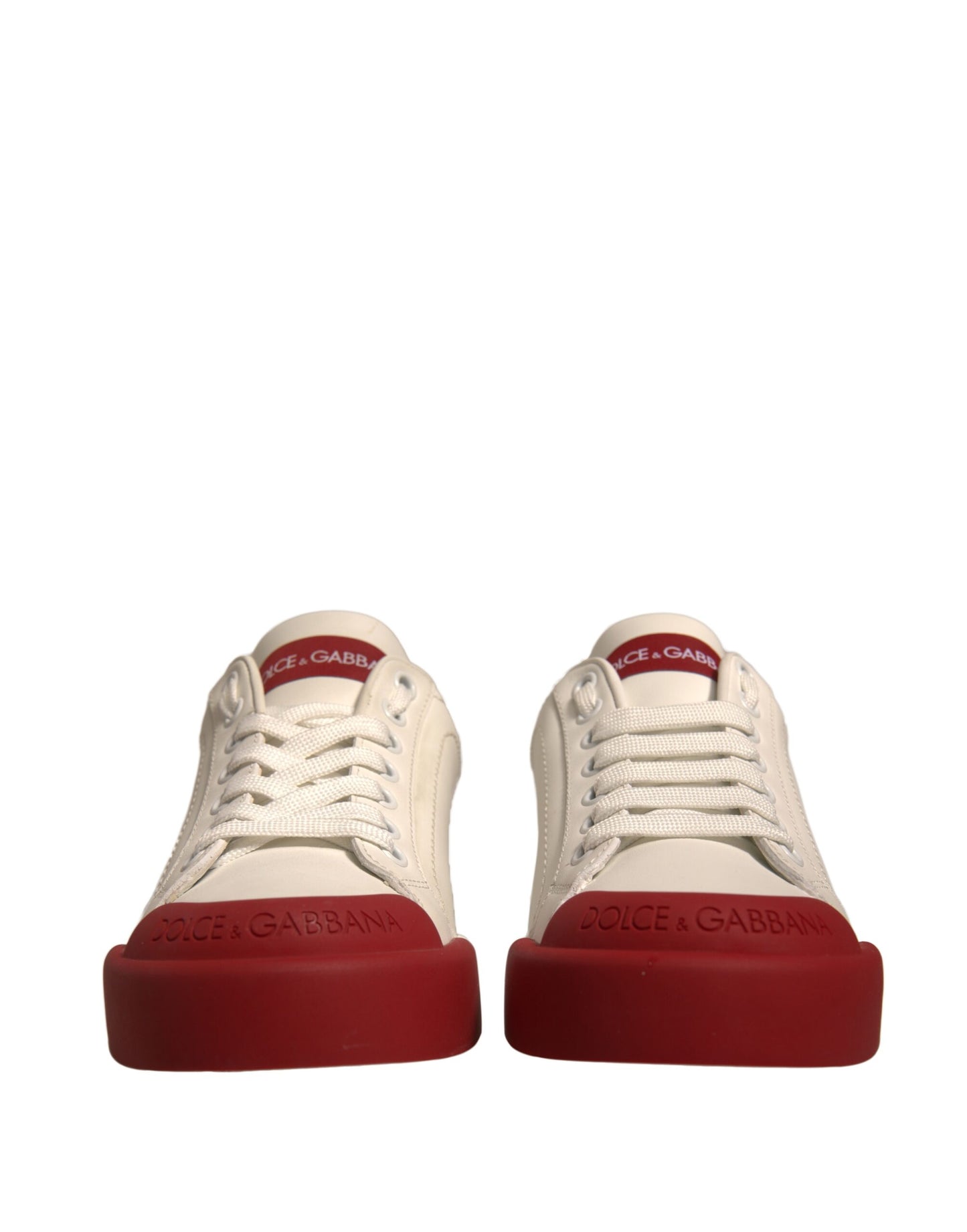 Zapatos Dolce &amp; Gabbana, zapatillas Portofino de piel blanca con logo