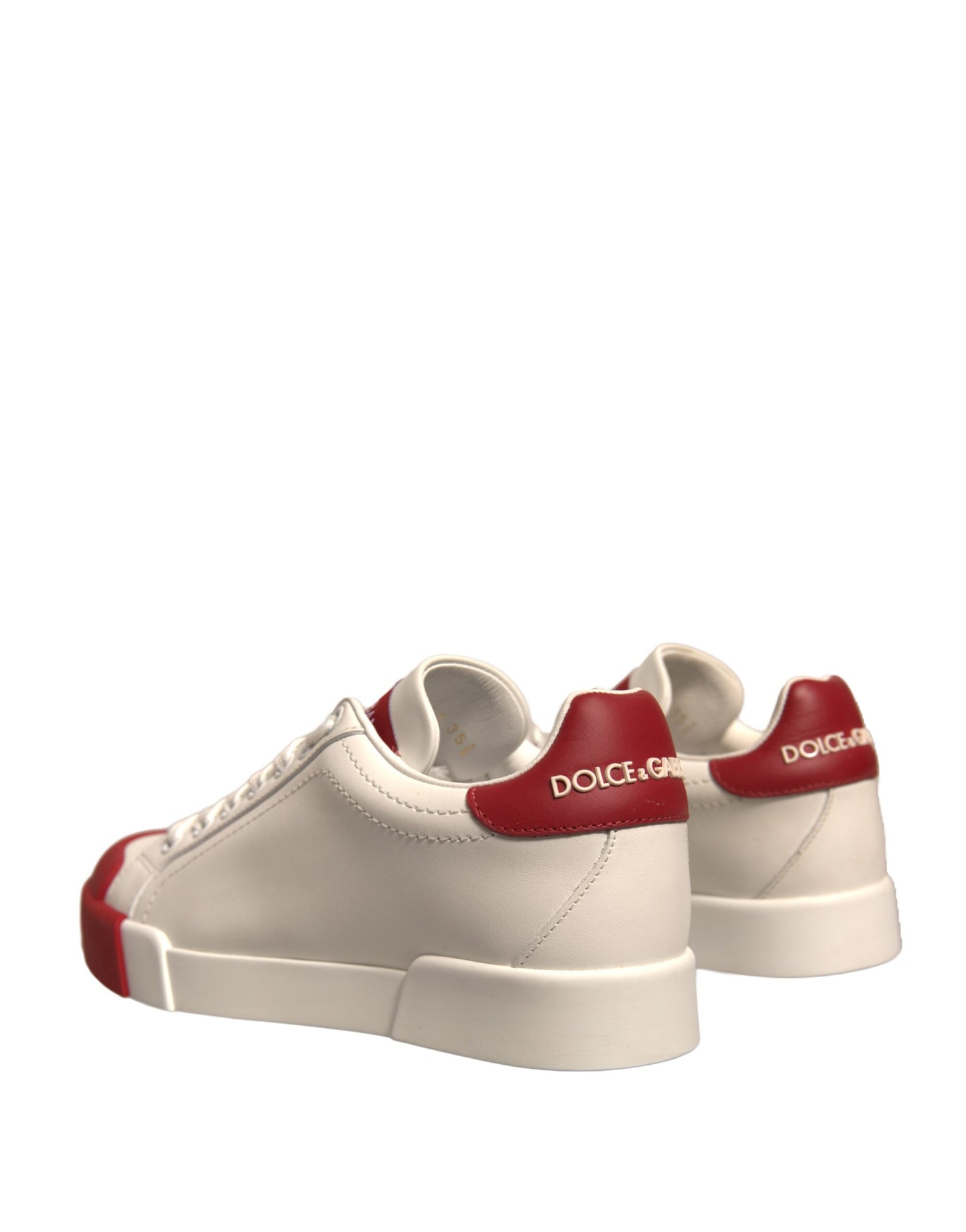 Zapatos Dolce &amp; Gabbana, zapatillas Portofino de piel blanca con logo