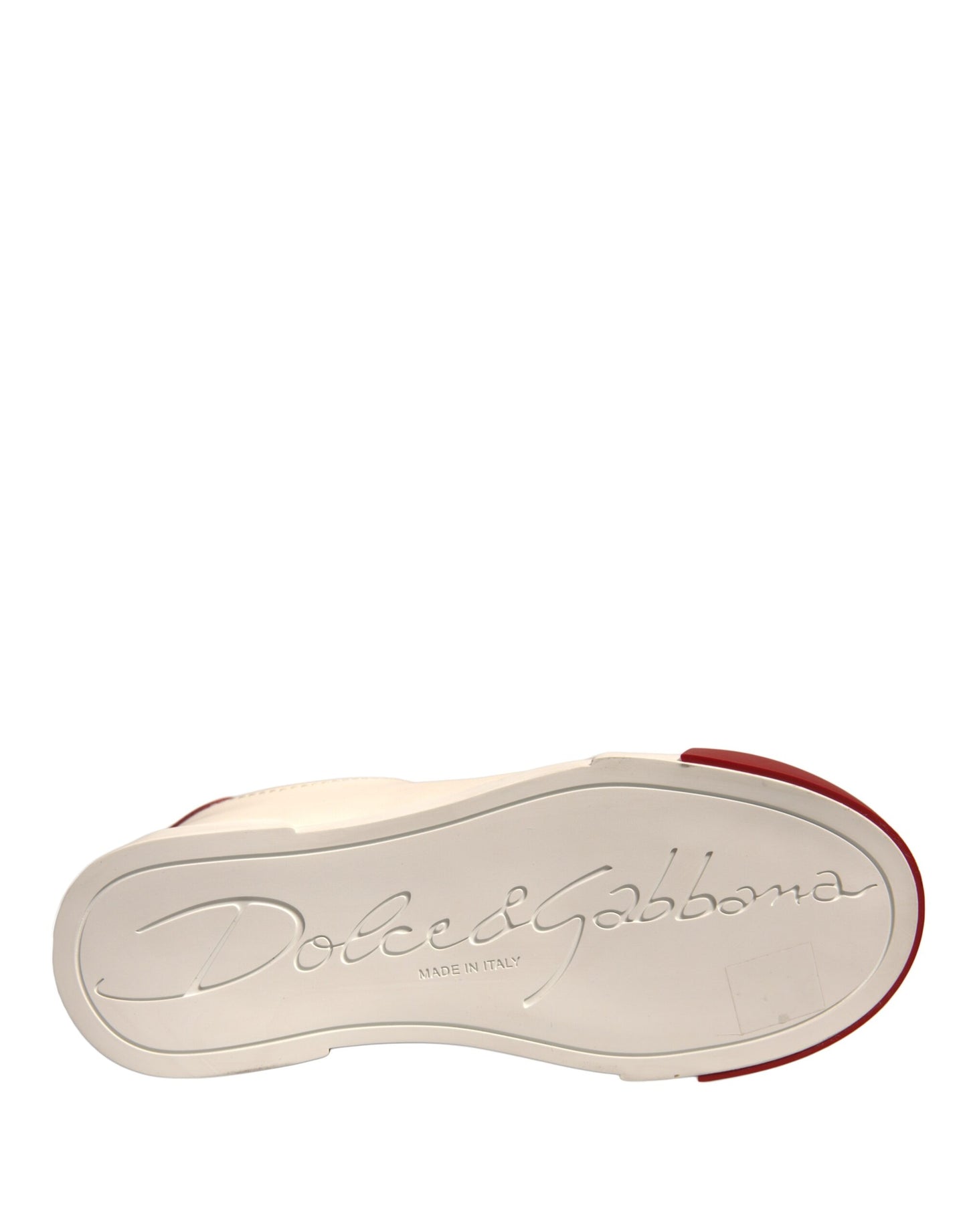 Zapatos Dolce &amp; Gabbana, zapatillas Portofino de piel blanca con logo