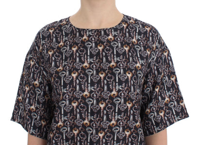Dolce &amp; Gabbana Enchanted Sicily Silk Blouse with Key Print
