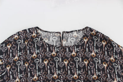 Dolce &amp; Gabbana Enchanted Sicily Silk Blouse with Key Print