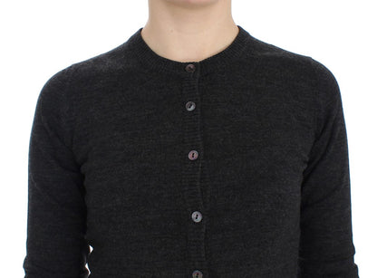 Dolce &amp; Gabbana Elegant Gray Wool Cardigan Sweater