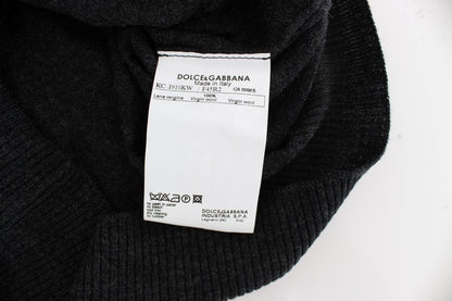Dolce &amp; Gabbana Elegant Gray Wool Cardigan Sweater