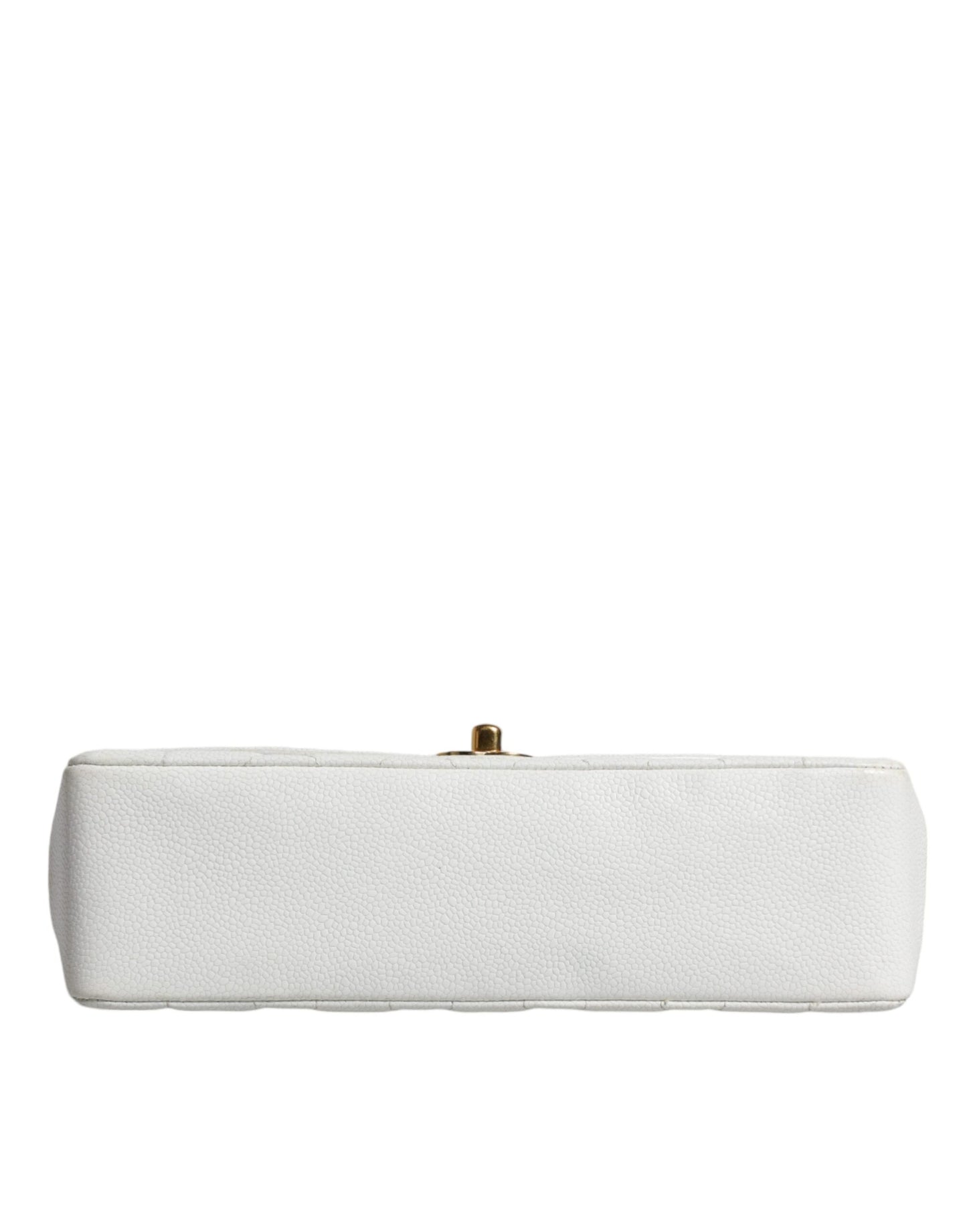 Bolso de hombro clásico mediano Diana de Chanel, color blanco, bañado en oro