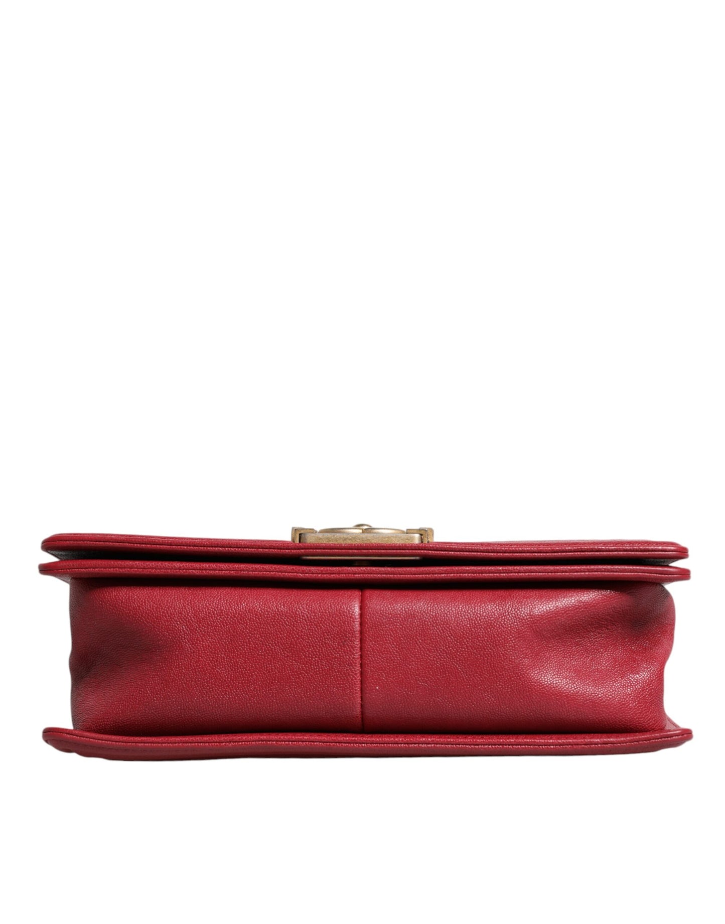 Bolso de hombro mediano Chanel de piel de cordero roja con doble cadena dorada