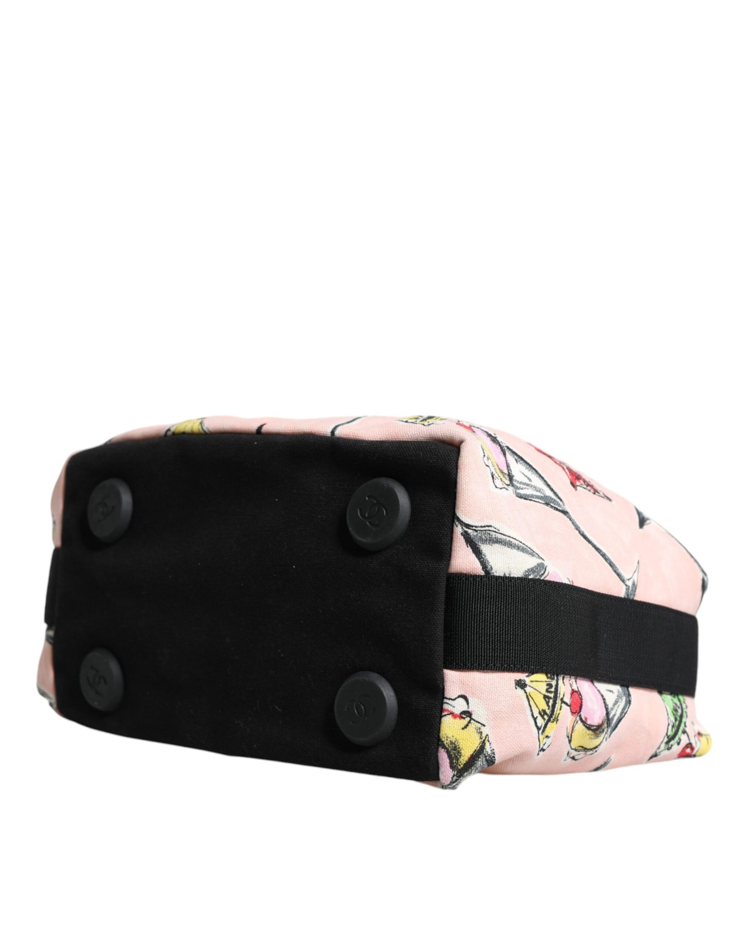 Bolso de mano estampado de lona rosa de la colección Crucero de Chanel