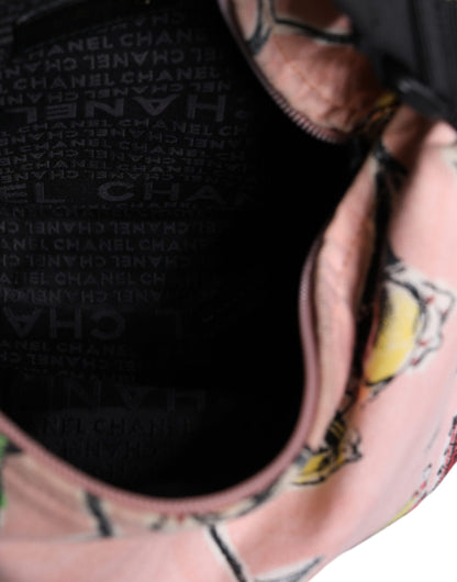 Bolso de mano estampado de lona rosa de la colección Crucero de Chanel
