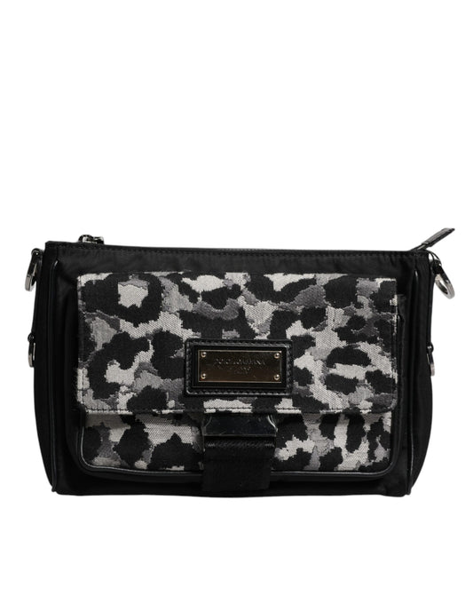 Bolso bandolera Dolce &amp; Gabbana con estampado de leopardo en jacquard multicolor