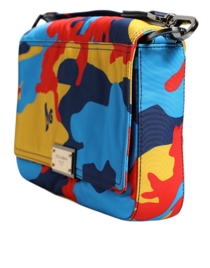 Bolso bandolera de nailon con estampado de camuflaje multicolor de Dolce &amp; Gabbana